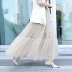 Jupe Longue Tulle Beige