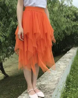 Jupe Tulle Orange