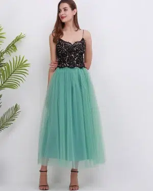 Jupe Longue Tulle Vert D'Eau