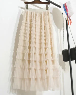 Jupe Longue Volant Tulle
