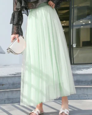 Jupe Tulle Vert Sauge