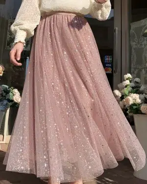 Jupe Tulle Pailleté Femme