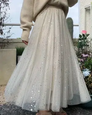 Jupe Tulle Pailleté Femme
