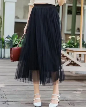 Jupe Longue Tulle Noir