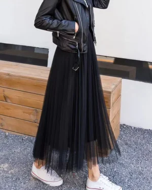 Jupe Longue Tulle Noir