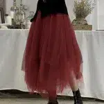 Jupe Tulle Bordeaux