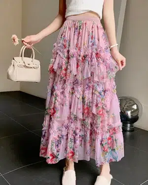 Jupe Froissée Rose