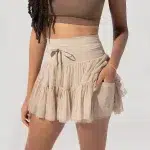 Jupe Tulle Courte Beige