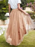 Jupe Froissée Beige