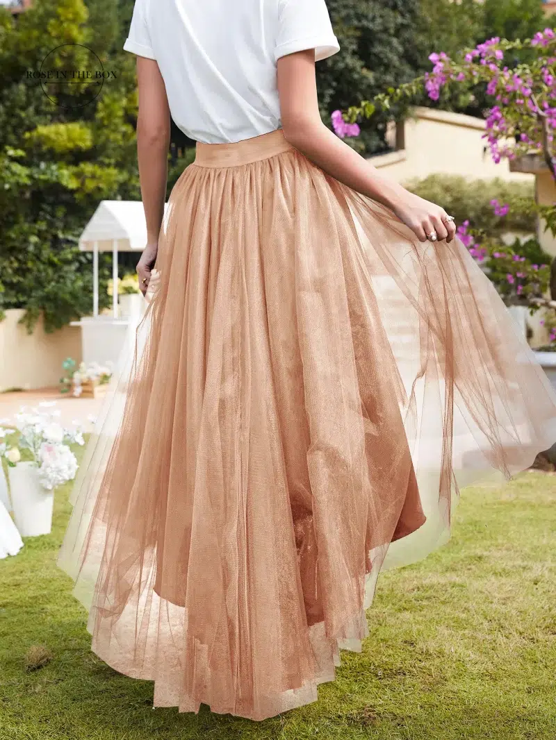 Jupe Froissée Beige