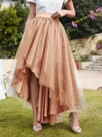 Jupe Froissée Beige