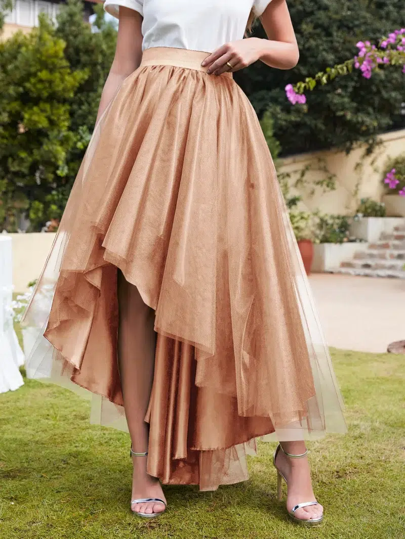 Jupe Froissée Beige