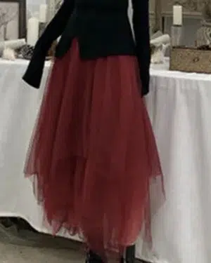 Jupe Tulle Bordeaux